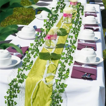 

12PC 78inch Simulation Leaf Creeper Tiger Leaf Evergreen Rattan Wedding for Office, Kitchen, Garden, Party Wall Decoration