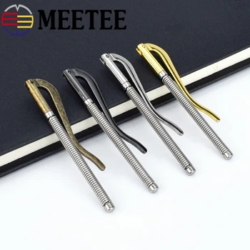 

Meetee 2pcs Metal Money Clip Buckle Hook Bar Wallet Replace Spring Cash Holster Holder LeatherCraft Hardware Accessories AP016