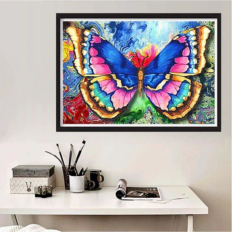 LaoJieYuan-Custom-colorful-animal-butterfly-picture-diy-crystal-full-drill-diamond-painting-wall-decoration