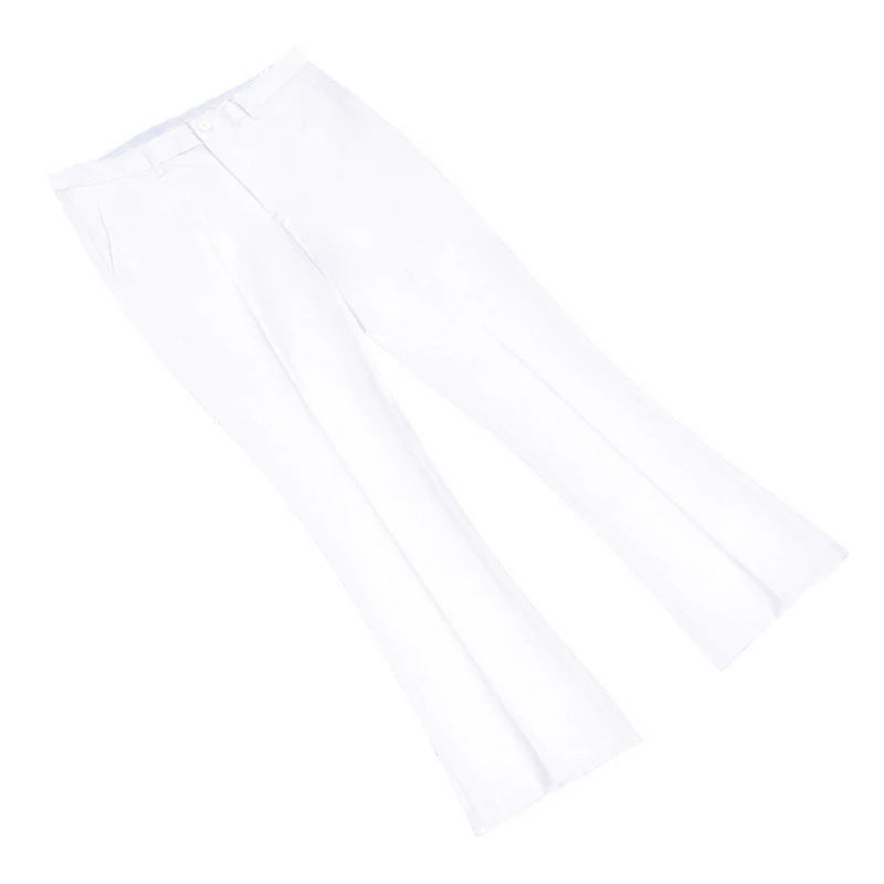 Retro Disco Pants Men Spring Flared Trousers Formal Bell Bottom