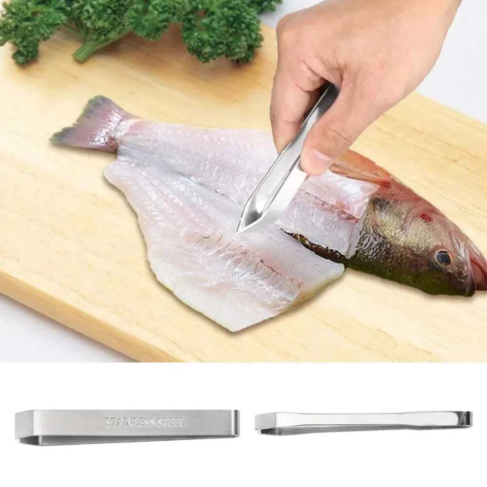 Stainless Steel Fish Bone Remover Pliers Pincer Puller Fish Bone Tweezer Tongs Pick-Up Utensils Kitchen Tweezers Seafood Tool