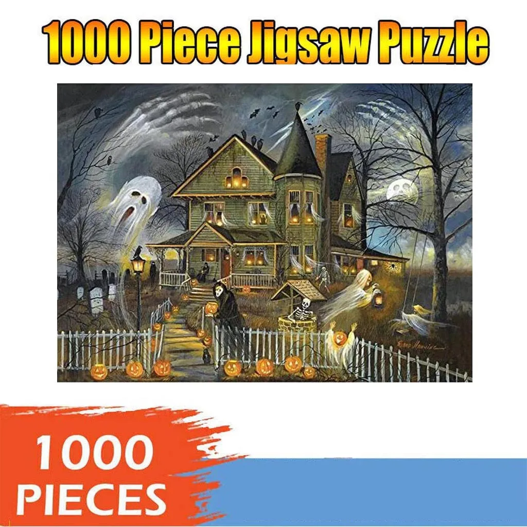 

1000 Pieces Adult Children Halloween Pattern Toy Educational Holiday Gift Classic Casual Puzzles Games Family Or Friends