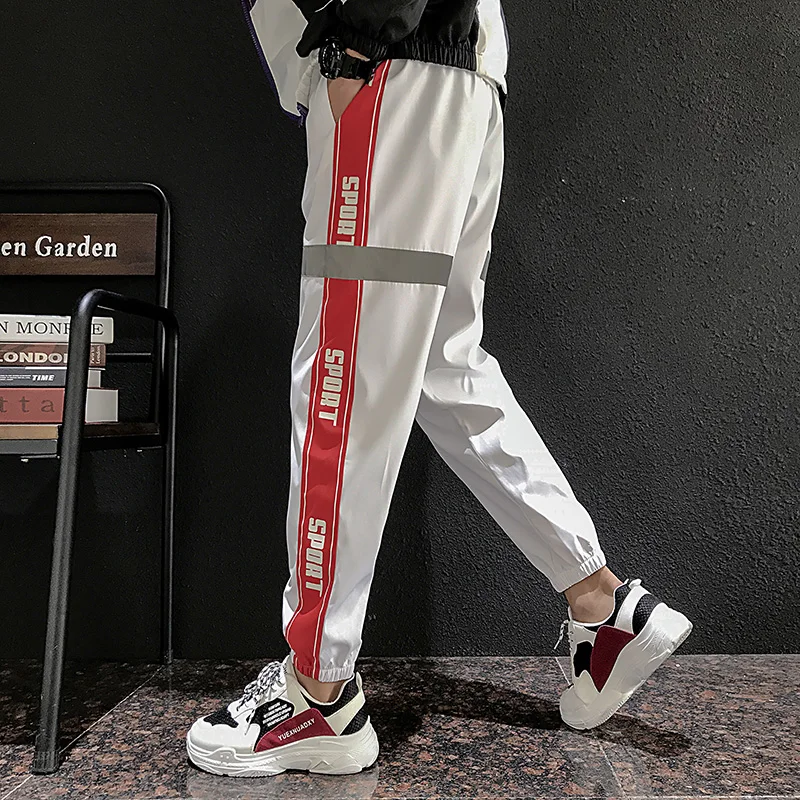 Новые Брендовые брюки мужские тонкие легкие homme корейские модные хип-хоп Большие размеры sweat спортивные брюки с буквенным принтом мужские брюки