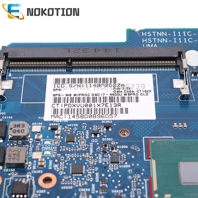NOKOTION для hp EliteBook 850 840 G1 Материнская плата ноутбука I7-4600U Процессор DDR3L 6050A2560201-MB-A03 730810-001 730810-501 730810-601