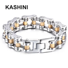 Браслет с подвесками для мужчин, нержавеющая сталь, панк, ювелирное изделие, мотоцикл, Ширина 16 мм, золото, дружба, бижутерия, мужские браслеты с голограммой