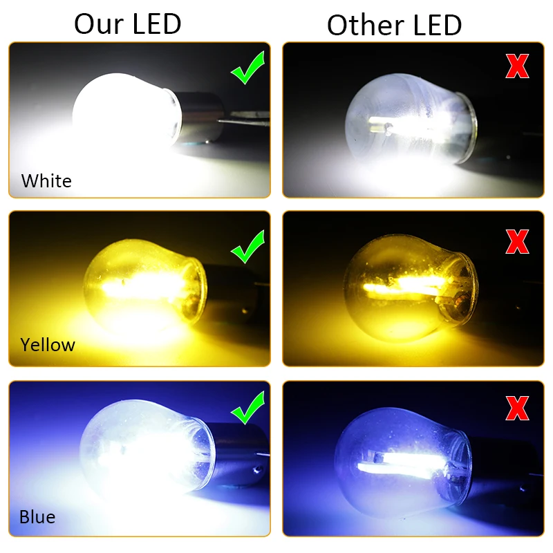 2PCS 1156 BA15S P21W Led ���� 1157 BAY15D P21/5W Led COB �ڵ��� ȸ�� ��ȣ ���� ������ ���� �ڵ� 3000K ����� 6000K ��� �����