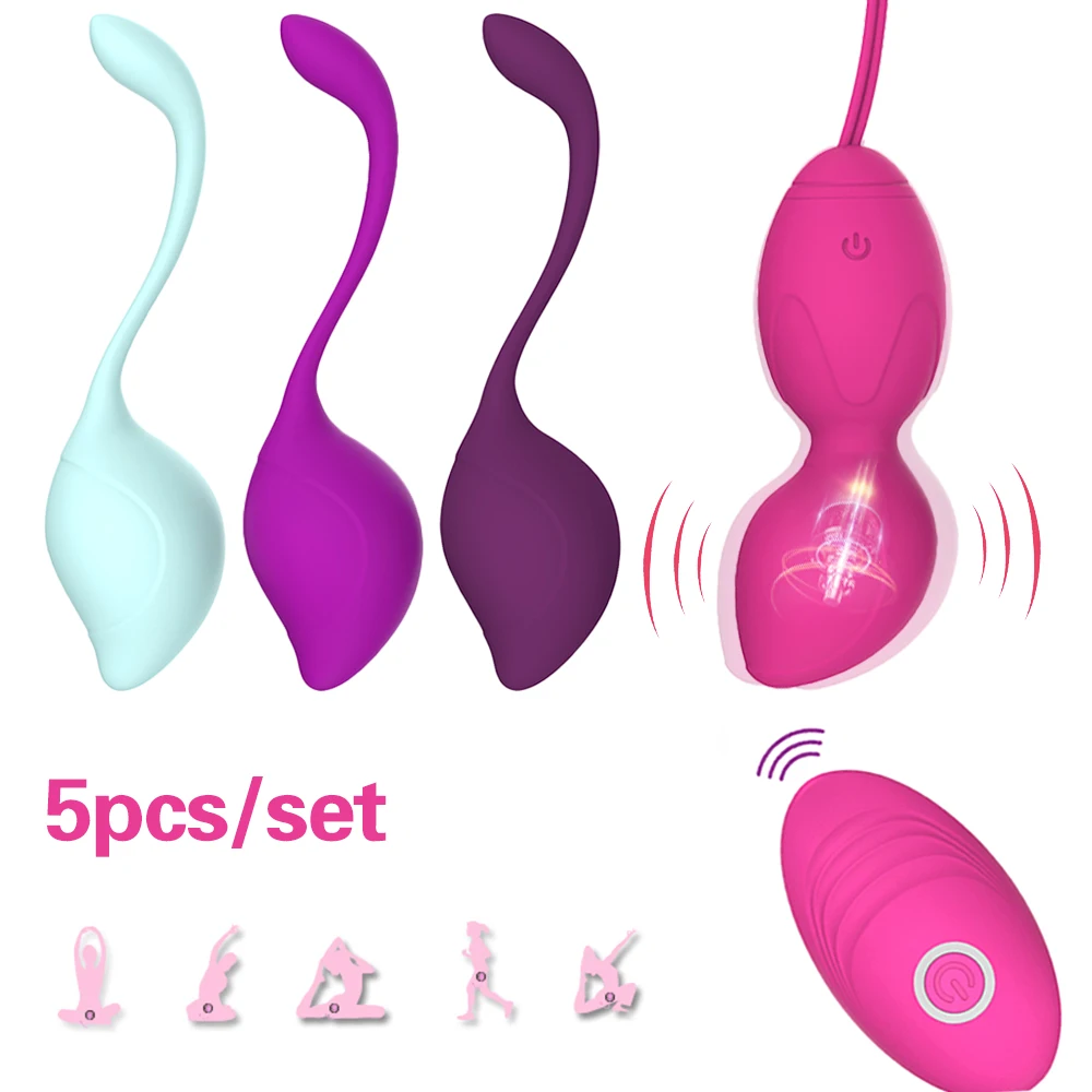 Coupon Offer of  5Pcs Vibrating Kegel Vagina Balls For Female Vaginal Tighten Exerciser Geisha ball Sex Toys G Point