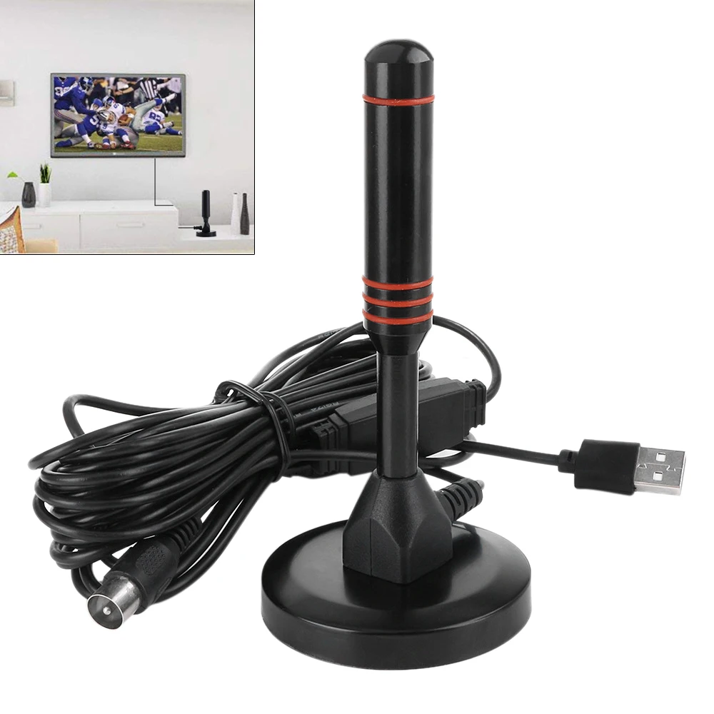 22dbi 120 миль диапазон Крытый цифровой HD TV ATSC ISDB DVB-T2 DVB-T ТВ антенна со льдом Conector и USB