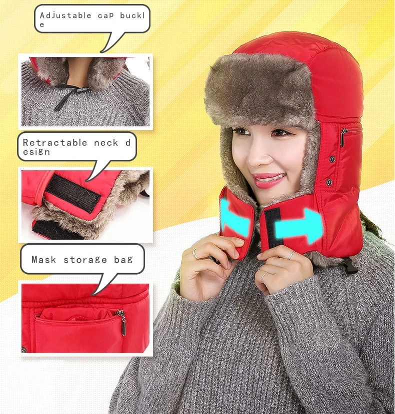 Мужские зимние теплые шапки-ушанки, шапка, шарф, женская шапка, лыжная шапка с защитой от ветра Lei Feng
