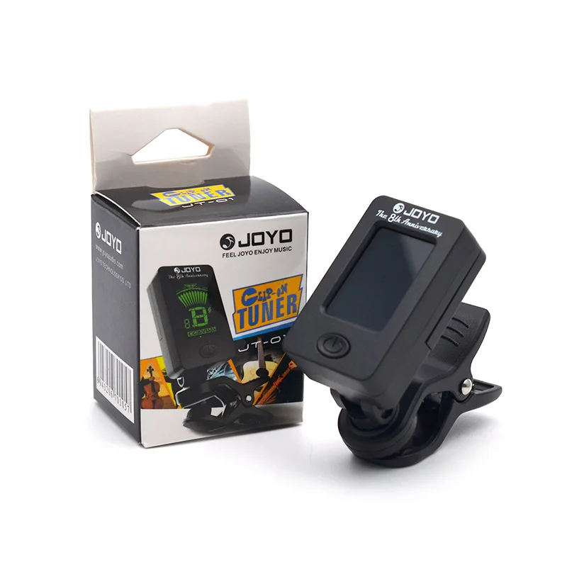 20 шт./лот JOYO lcd клип-на гитарный тюнер бас-тюнер скрипка тюнер ukuele хроматический Универсальный вращающийся на 360 градусов чувствительный