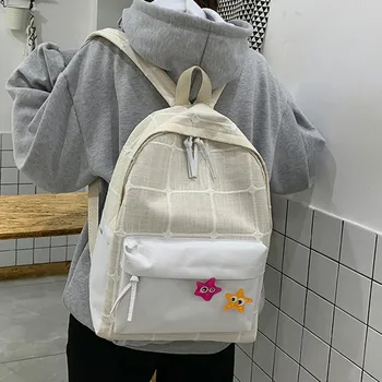 

Student Canvas Schoolbag Backpacks Women Casual Sports Backpack Zipper Rucksack 2020 Girls Large Capacity Book Mochila Simple