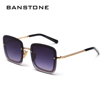 

BANSTONE Hollow Square Twist Frame Women Sunglasses Men 2020 Fashion Shades UV400 Vintage Glasses