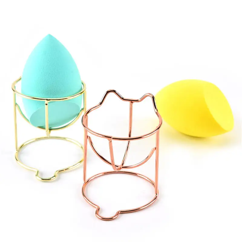 

Cute Metal Makeup Puff Rack Mini Drying Hanger Women Cosmetic Powder Puff Blender Beauty Tool Rack Sponge Drying Stand Holder