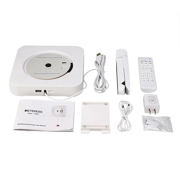 Retekess TR609 настенный CD-плеер с fm-радио Bluetooth динамик MP3-плеер дистанционное управление AUX аудио вход