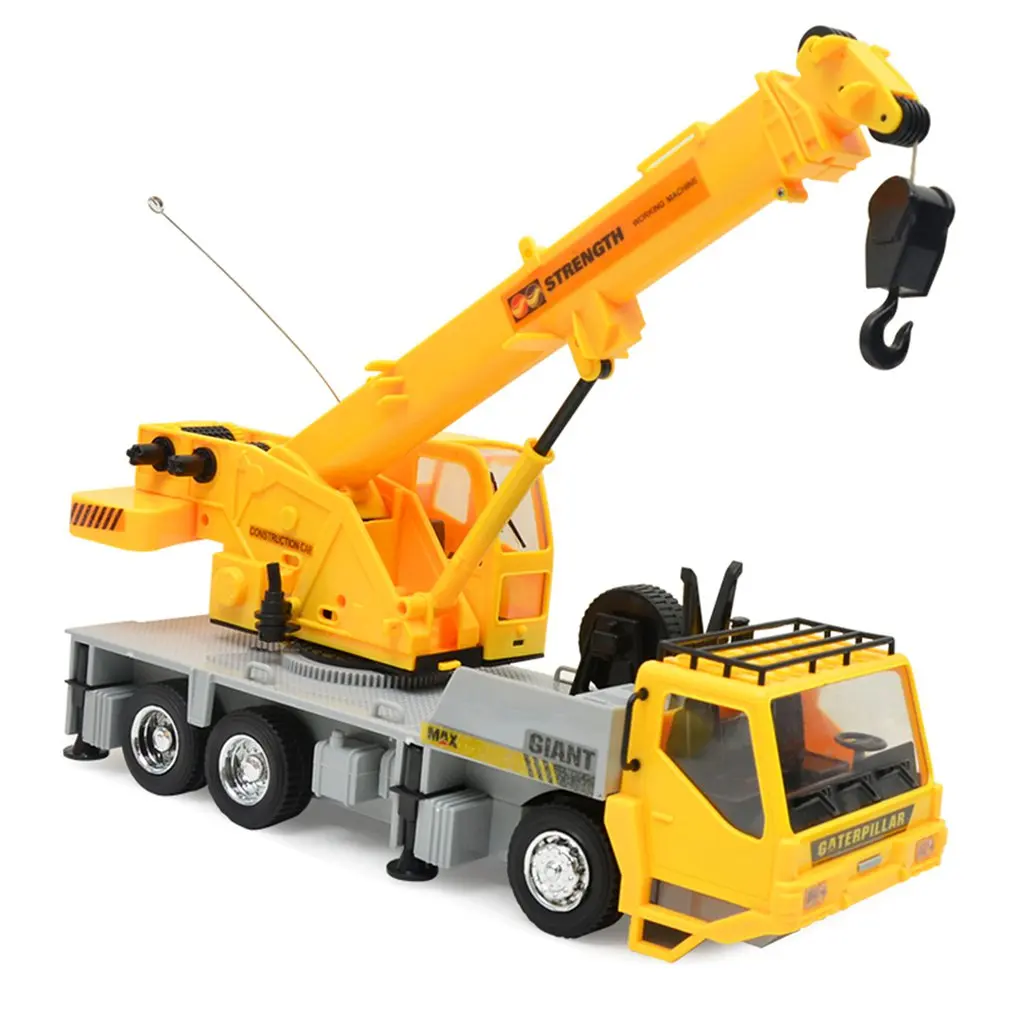 Yellow Tower Crane Toy Remote Control Crane Car Model Kids Engineering Vehicle 
