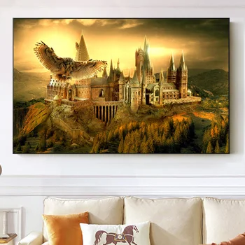 

Home Decoration Canvas Wall Decor Picture Magic World Hogwartss School Classic Movie Posters And Prints Castle Painting Artwork