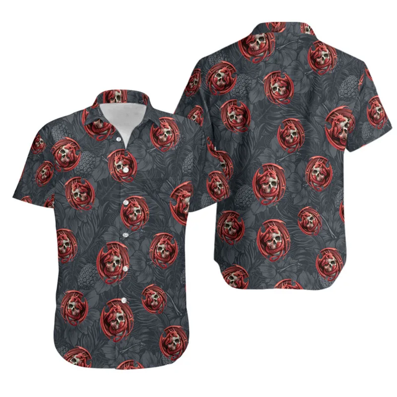 

Fashion summer shirt Dragon Tropical Leaves3D full print men's Hawaiian shirt unisex Harajuku casual Hawaiian shirt