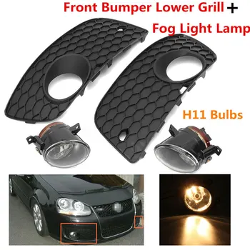 

Front Fog Light Front Bumper Lower Grille Durable Front Fog Light Frame Replacement Parts Left Right Honeycomb H11 Bulbs