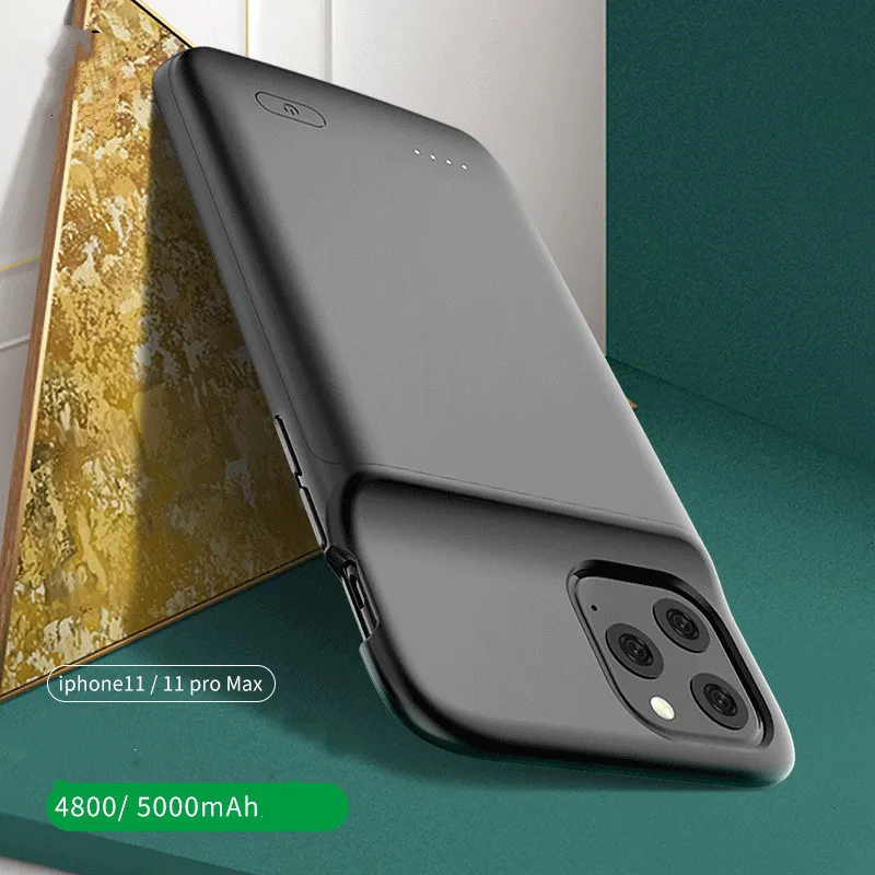 Для iPhone 11 Pro Max, чехол для зарядного устройства, 5000 мА/ч, Силиконовый противоударный чехол для зарядного устройства, для iPhone 11, внешний аккумулятор, чехол