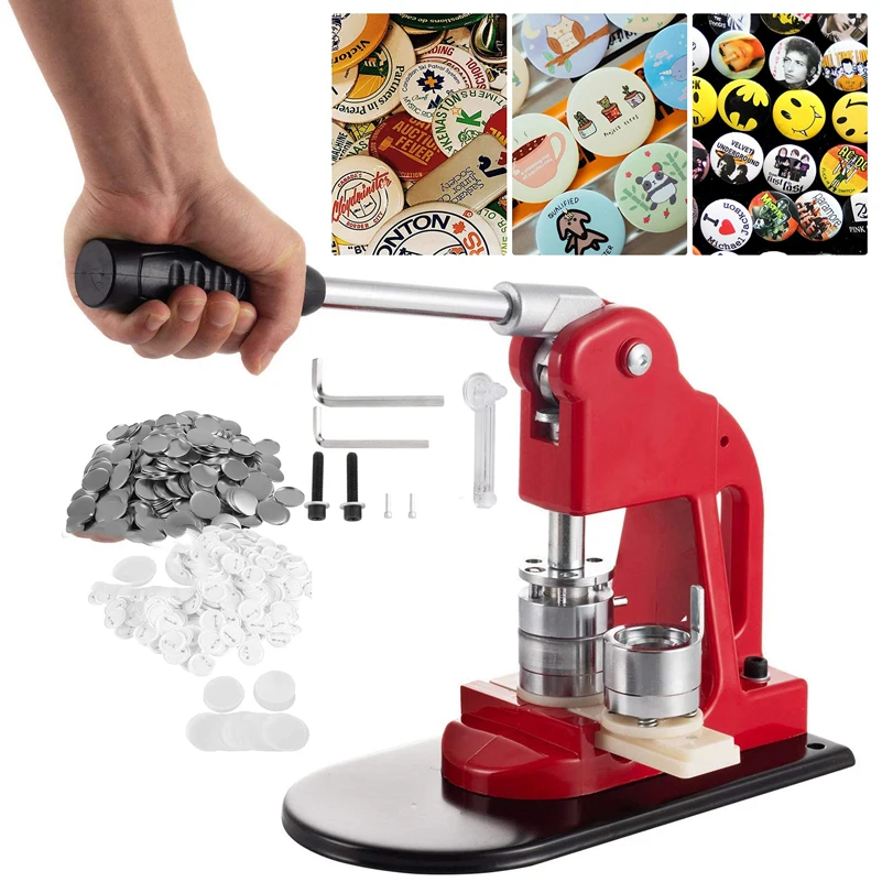 

Original Badge Machine Button Pin Maker Mirror Maquina Chapas Machine a Badge значки Punch Press 100PCS Parts 58mm