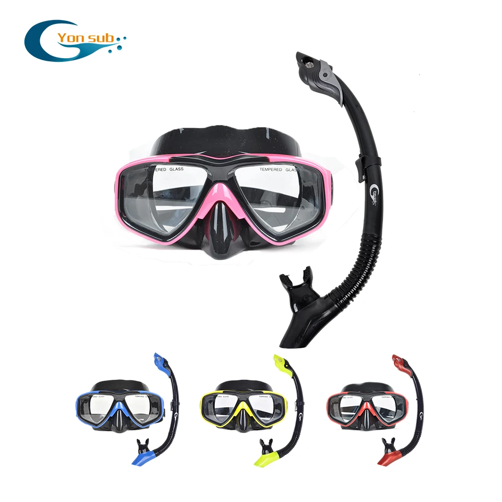 Silicone Scuba Ddult Diving Mask Two-Window Professional Snorkeling Spearfishing Mask Free Shipping YM230+YS03