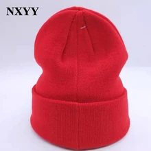 NXYY, женские зимние Балаклавы, шапки, мужские, черные, вязанные, шапка бини, женская, теплая шапка, одноцветная, Лаки, красные шапки, отличное качество