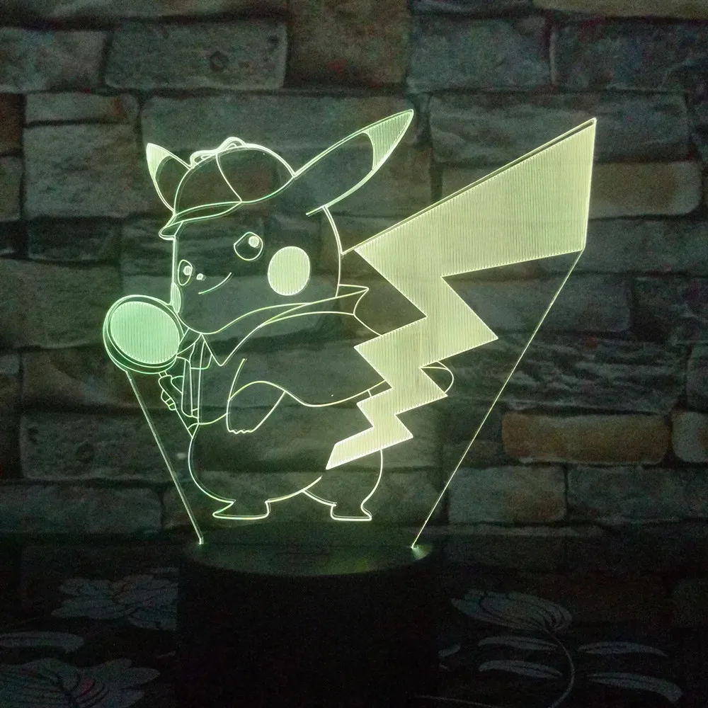 

Remote control Pokemon Pikachu 3D Lamp 7 Color change Led Night Light For Kids Touch Led Usb Table Lampara Lampe Baby Sleeping
