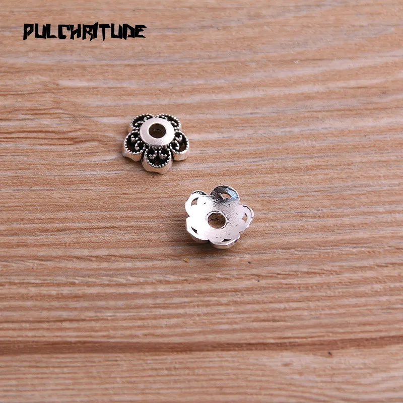 Pulchrode 40 шт. 4*10*10 мм два цвета бусины в стиле ретро шапки Шарм полые Цветочные Подвески Ювелирные аксессуары DIY сосуд подвески