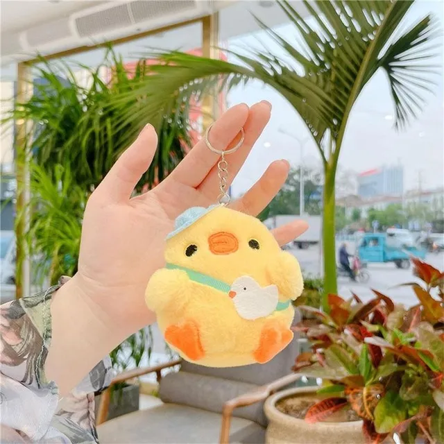 1pc Cute Little Yellow Chicken Pendant Plush Toy Doll Net Red Chick Mini Bag Pendant Keychain Doll Plush Toy Doll 2