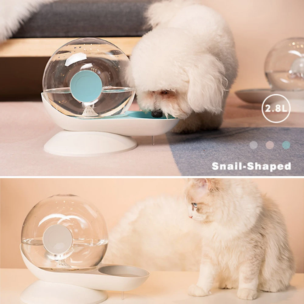 

Snail Shaped Waterer Feeder Dogs Pets Automatic Water Drinking Dispenser Fountain for Cats/Dogs Non-Slip 2.8L