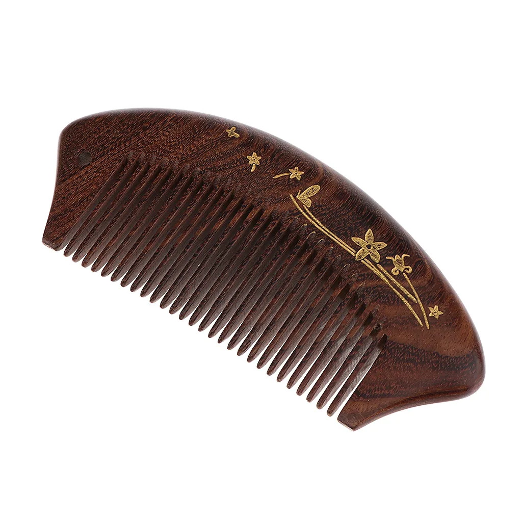 Anti-static Wooden Fine Tooth Pocket Comb Curly Hair Massage Sandalwood Comb