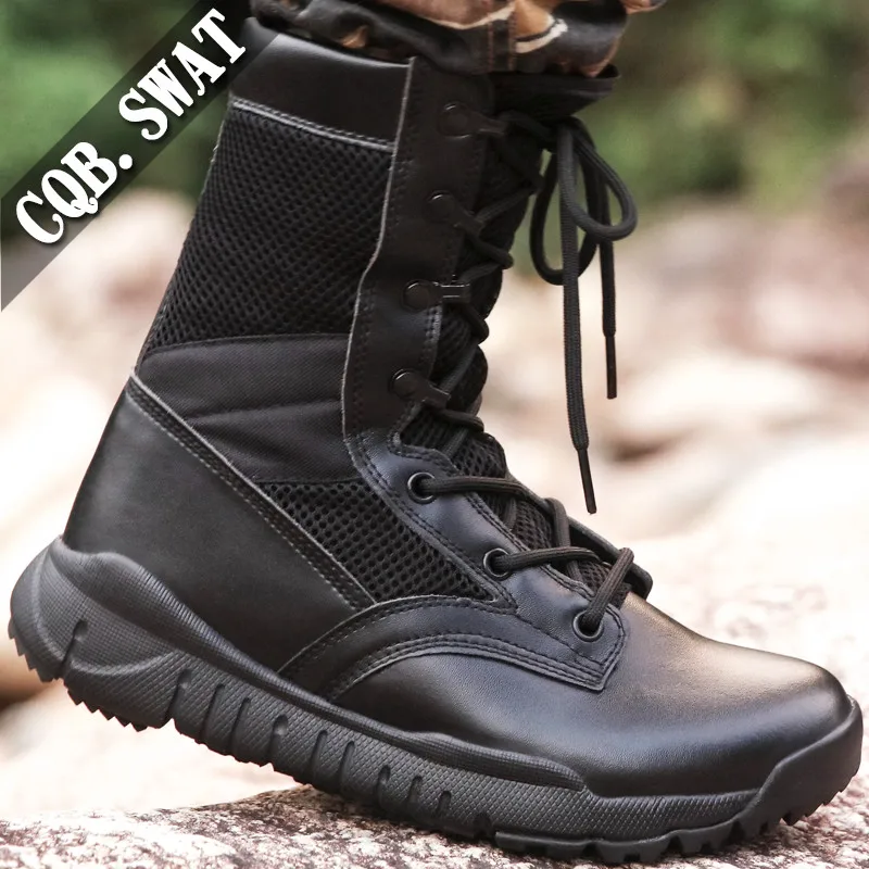 

Summer breathable military men's ultra-light combat boots men 07 breathable high-end tactical Martin land combat tooling boots