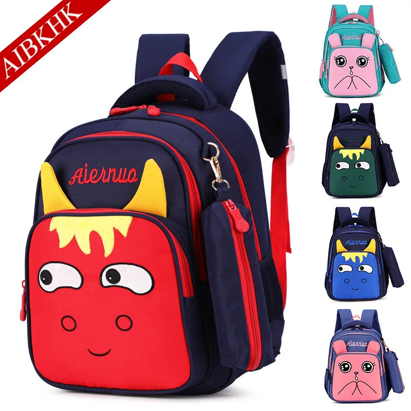 

Waterproof Nylon Children Backpacks Multi-Pocket School Bags For Teenage Boys Girls Cartoon Animals Girl Backpack For School