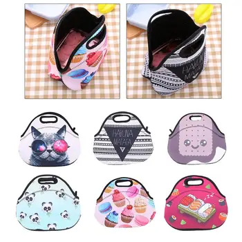 

Handbags Thermal Floral Thermal Picnic Neoprene Heat Resistant Lunch Bag Supplies Office