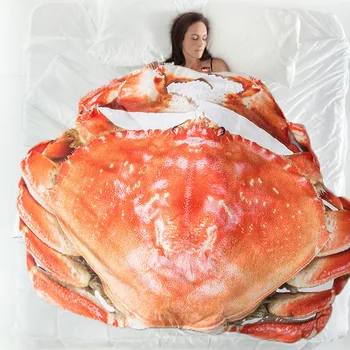 

1 Pcs Summer Cool Is Air Conditioned By A Small Blanket Simulation Hairy Crab Creative Funny Pattern High Quality Nap Quilt