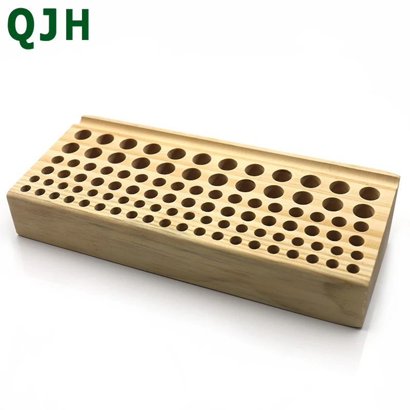 

46/98 hole pine wood leather engraving printing punching tool storage multi-function bracket leather tool holder storage tool