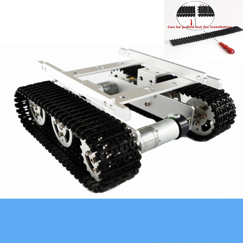 DIY T100 Metal Tracked Tank Chassis Kit Smart Crawler Robot Model Frame High Torque Motor Education Toy