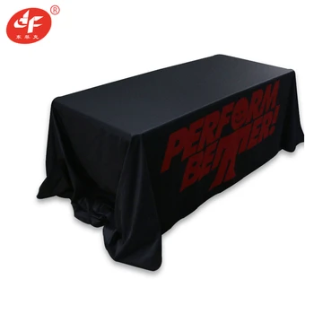 

6ft 8ft Rectangle Promotional Loose Draped Table Cloth Table Covers With Logo Print For Display Counter Table