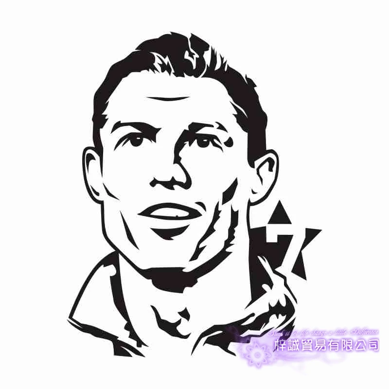 DCTAL Cristiano Ronaldo Football Player Sticker Sports Soccer Car Decal Helmets Kids Room Posters Vinyl Wall Decals