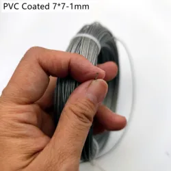 Câble de levage de pêche en acier inoxydable 100, revêtement PVC 50M/0.8M 304mm/1mm 7x7 Construction 