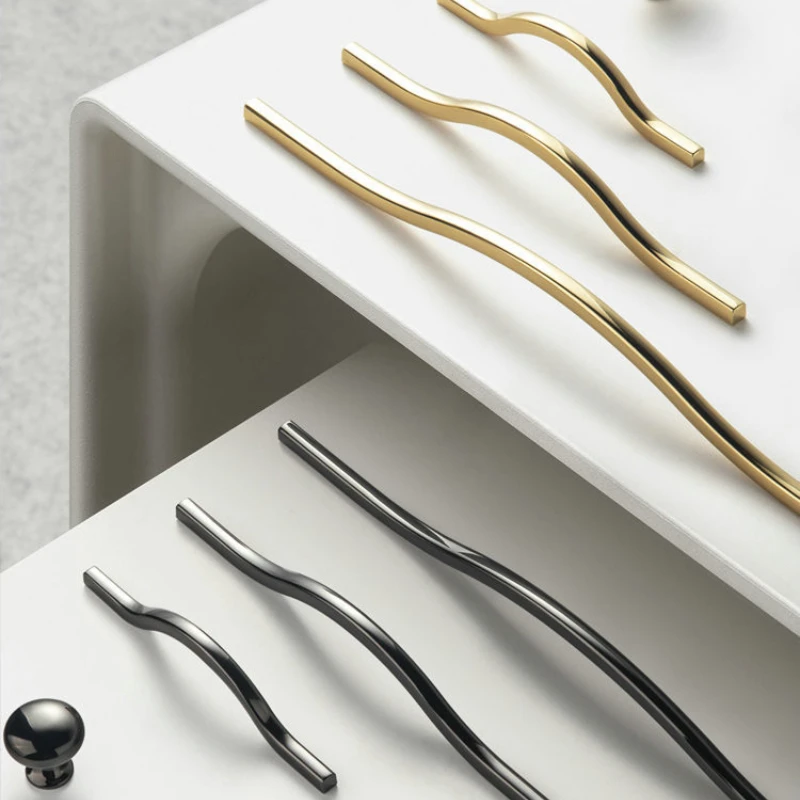 Knobs and Handles for Furniture Wardrobe Modern Minimalist Cabinet Black Gold Drawer Long Handle Door Knob | Обустройство дома