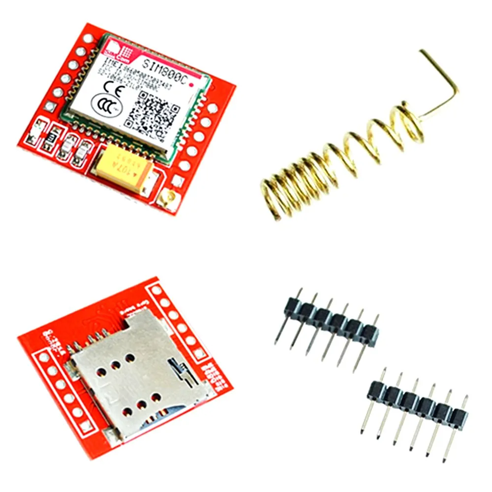 

SIM800C MicroSIM Card Core Board With Bluetooth Quad-band GSM GPRS Module TTL Serial Port (SIM800L SIM900A Compatible)