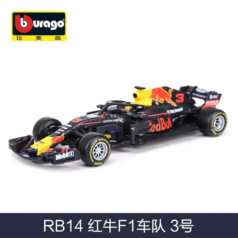 1:43 Масштаб F1 Red Bull гоночный автомобиль F1 RB14 и 13 и 12 Infiniti гоночная команда сплав игрушка Formulaed 1 автомобиль литья под давлением Коллекционная модель детский подарок - Цвет: 2018 RB14 NO3