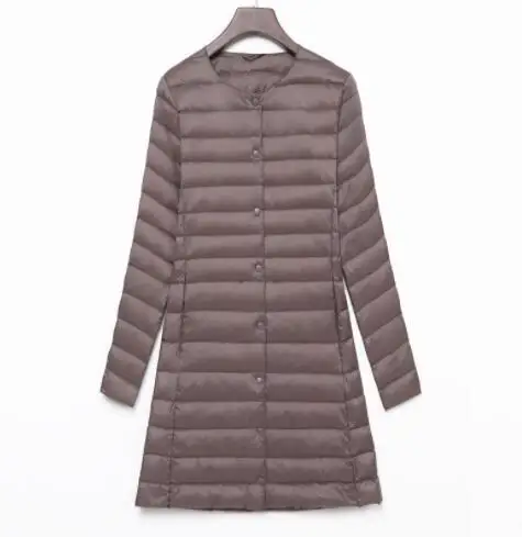 SEDUTMO зима плюс размер 4XL женские пуховики ультра легкое пальто длинная куртка-пуховик повседневные Черные осенние парки ED838 - Цвет: Zipper kahki