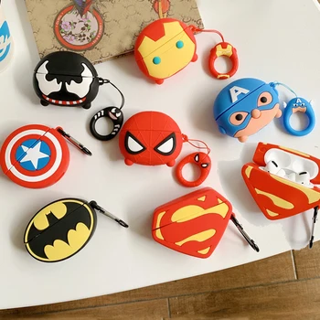 

For Airpods Pro 3D Cute Marvel Avengers Venom Superman Batman Case for Apple Airpods 3 Spider Iron Man Wireless Earphone Cover