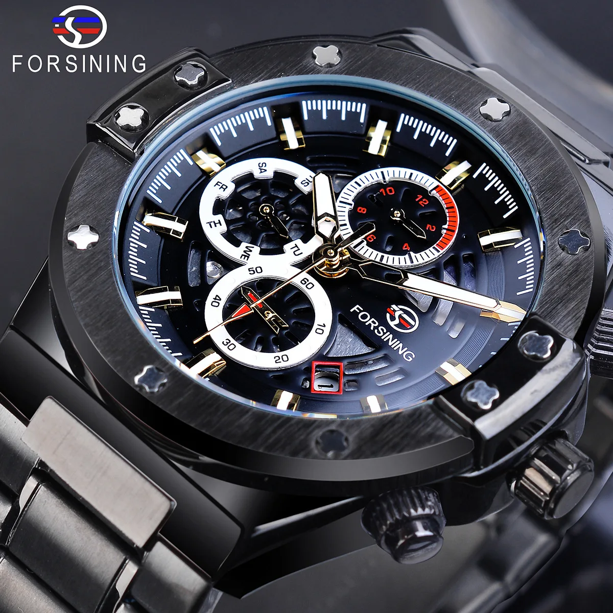 

New Products Hot Selling forsining Men's Fashion Casual Multi-functional Waterproof Automatic Machine Watch