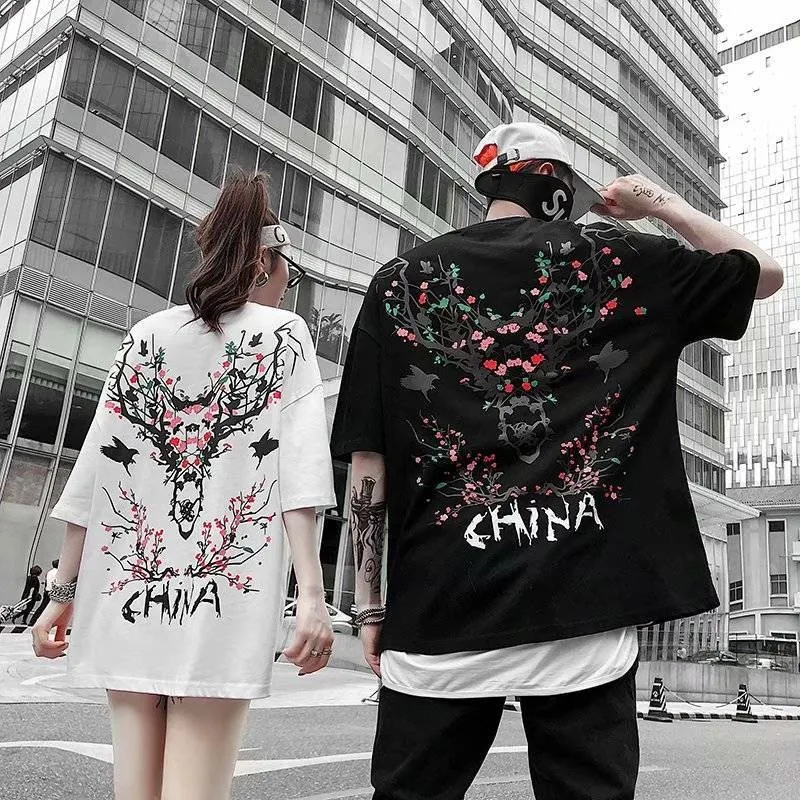

harajuku Couple t shirt women Clothes streetwear tshirt Summer new INS Hip Hop Short Sleeve T-shirt Loose-Fit Half-sleeve Shirt
