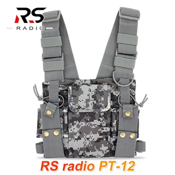 

Rig Bag Pocket Pack Holster Vest for Walkie Talkie Baofeng UV-5R UV-9R Two Way Radio Rescue Essentials Harness chest Camouflage