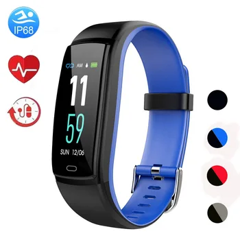 

Smart Fitness Bracelet Watch Swimmable Color Screen Heart Rate Monitor Blood Pressure Message Display SmartWatch for Women Men