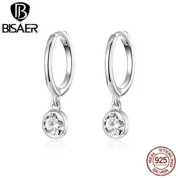 

Zircon Earrings BISAER 925 Sterling Silver Dazzling Cubic Zircon Drop Earrings for Women Sterling Silver Jewelry ECE830
